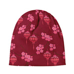 Pink Japanese Lantern Pattern Print Beanie