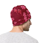 Pink Japanese Lantern Pattern Print Beanie