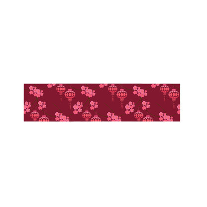 Pink Japanese Lantern Pattern Print Bed Runner