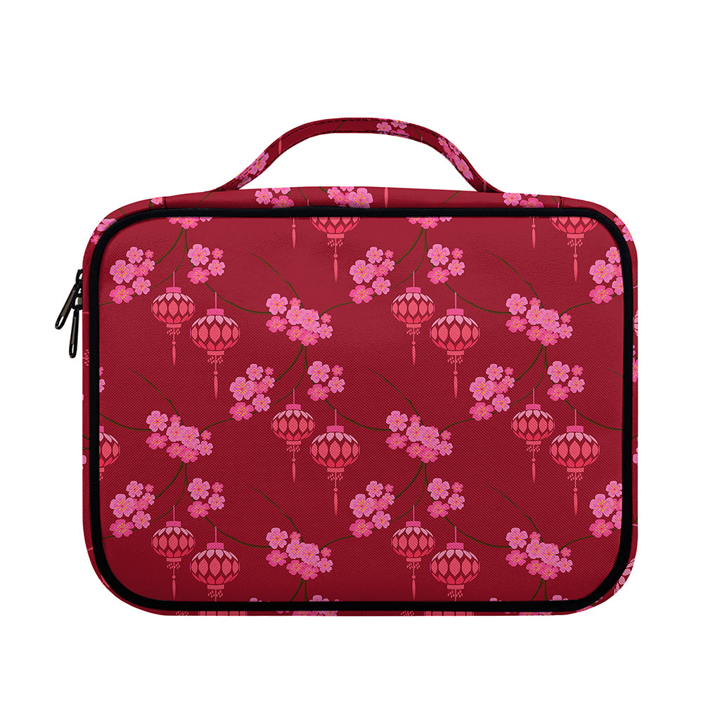 Pink Japanese Lantern Pattern Print Briefcase Bible Bag