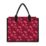 Pink Japanese Lantern Pattern Print Canvas Tote Bag