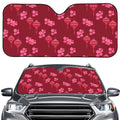 Pink Japanese Lantern Pattern Print Car Windshield Sun Shade