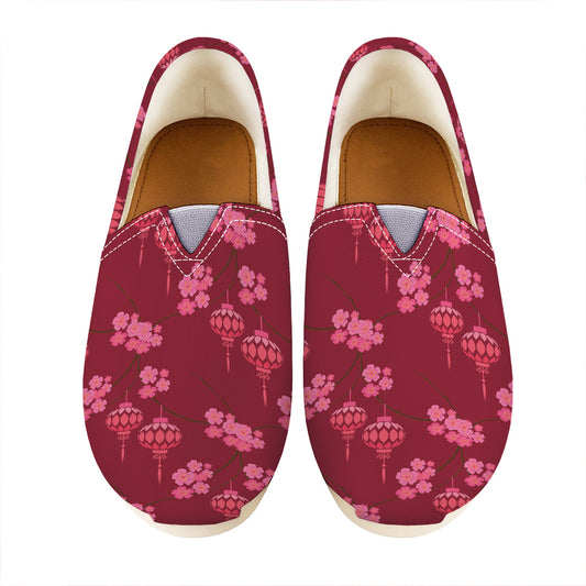 Pink Japanese Lantern Pattern Print Casual Shoes