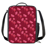 Pink Japanese Lantern Pattern Print Crossbody Lunch Bag