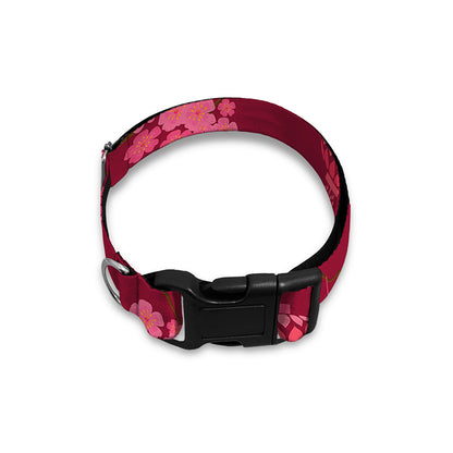 Pink Japanese Lantern Pattern Print Dog Collar