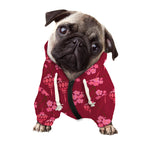 Pink Japanese Lantern Pattern Print Dog Zip Up Hoodie
