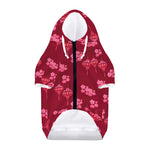 Pink Japanese Lantern Pattern Print Dog Zip Up Hoodie