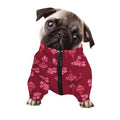 Pink Japanese Lantern Pattern Print Dog Zip Up Jacket