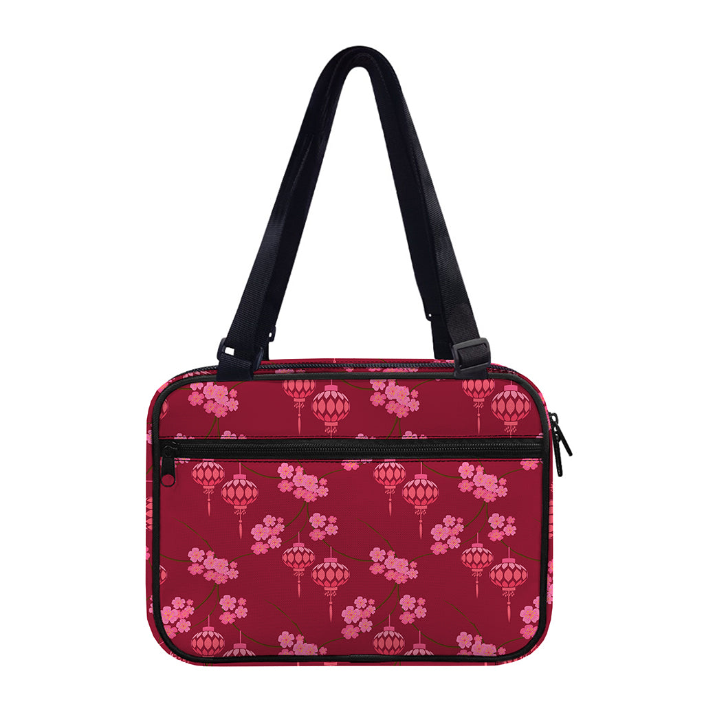Pink Japanese Lantern Pattern Print Double Strap Bible Bag