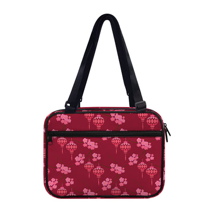 Pink Japanese Lantern Pattern Print Double Strap Bible Bag