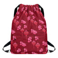 Pink Japanese Lantern Pattern Print Drawstring Backpack