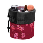 Pink Japanese Lantern Pattern Print Drawstring Makeup Bag