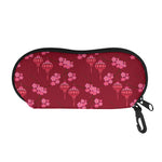 Pink Japanese Lantern Pattern Print Glasses Case
