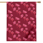 Pink Japanese Lantern Pattern Print House Flag