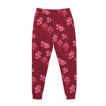 Pink Japanese Lantern Pattern Print Jogger Pants