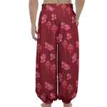 Pink Japanese Lantern Pattern Print Lantern Pants