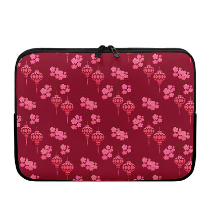 Pink Japanese Lantern Pattern Print Laptop Sleeve