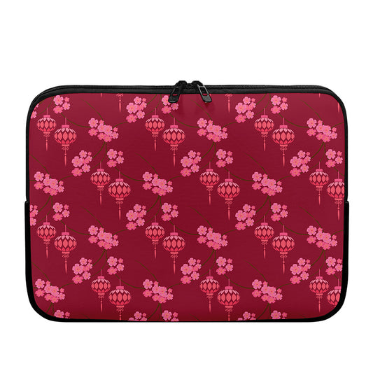 Pink Japanese Lantern Pattern Print Laptop Sleeve