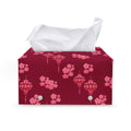 Pink Japanese Lantern Pattern Print Leather Tissue Box Cover