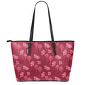 Pink Japanese Lantern Pattern Print Leather Tote Bag With Zipper