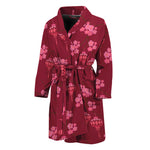 Pink Japanese Lantern Pattern Print Men's Bathrobe