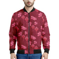 Pink Japanese Lantern Pattern Print Men's Bomber Jacket