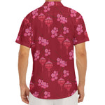 Pink Japanese Lantern Pattern Print Men's Deep V-Neck Shirt