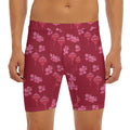 Pink Japanese Lantern Pattern Print Men's Long Boxer Briefs
