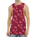 Pink Japanese Lantern Pattern Print Men's Muscle Tank Top