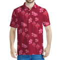 Pink Japanese Lantern Pattern Print Men's Polo Shirt