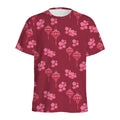Pink Japanese Lantern Pattern Print Men's Athletic T-Shirt