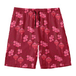 Pink Japanese Lantern Pattern Print Men's Swim Trunks