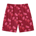 Pink Japanese Lantern Pattern Print Men's Swim Trunks