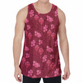 Pink Japanese Lantern Pattern Print Men's Velvet Tank Top