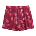 Pink Japanese Lantern Pattern Print Mesh Shorts