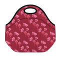 Pink Japanese Lantern Pattern Print Neoprene Lunch Bag