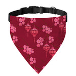 Pink Japanese Lantern Pattern Print Over The Collar Dog Bandana