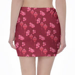 Pink Japanese Lantern Pattern Print Pencil Mini Skirt