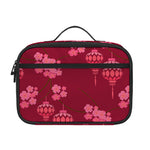 Pink Japanese Lantern Pattern Print Portable Lunch Bag