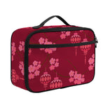 Pink Japanese Lantern Pattern Print Portable Lunch Bag