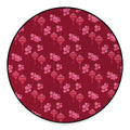 Pink Japanese Lantern Pattern Print Round Floor Mat