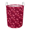 Pink Japanese Lantern Pattern Print Round Laundry Basket