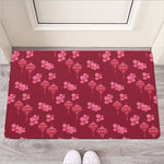 Pink Japanese Lantern Pattern Print Rubber Doormat