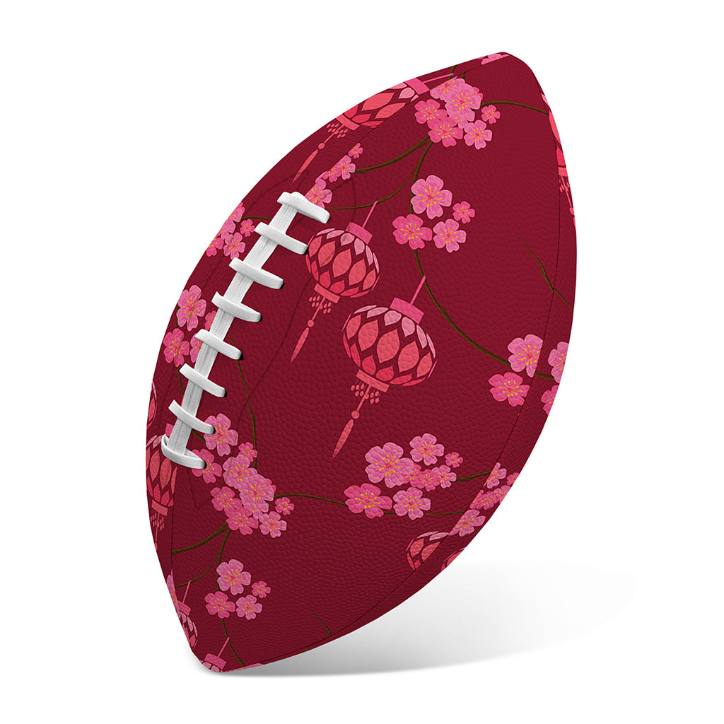 Pink Japanese Lantern Pattern Print Rugby Ball