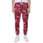 Pink Japanese Lantern Pattern Print Scuba Joggers