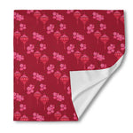 Pink Japanese Lantern Pattern Print Silk Bandana