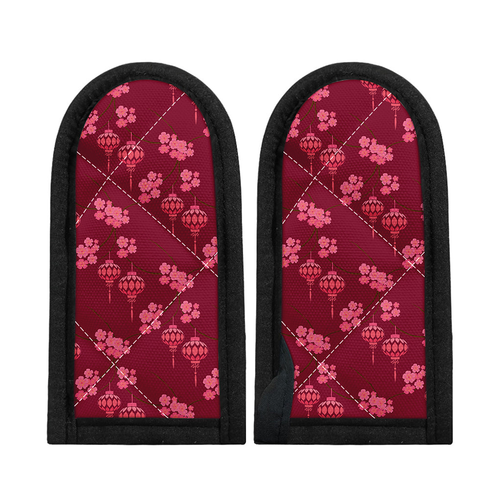 Pink Japanese Lantern Pattern Print Skillet Handle Cover