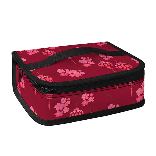 Pink Japanese Lantern Pattern Print Small Lunch Bag