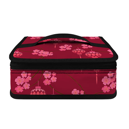 Pink Japanese Lantern Pattern Print Small Lunch Bag