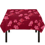 Pink Japanese Lantern Pattern Print Tablecloth